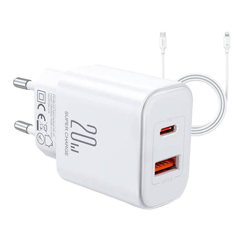 Charger Joyroom JR-TCF05 Flash, 20W C to L Cable 1m (White)