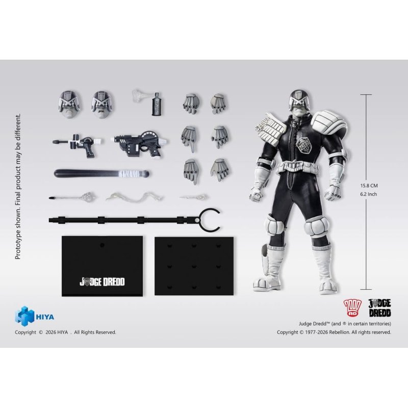 Judge Dredd Exquisite Super Action Figure 1/12 Judge Dredd Black & White Ver. 15 cm