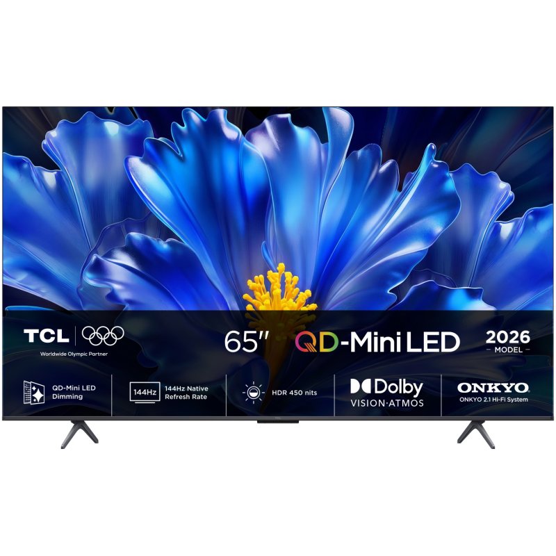 TCL QLED810L 65QLED810L TV 165.1 cm (65") 4K Ultra HD Smart TV Wi-Fi Black 450 cd/m²