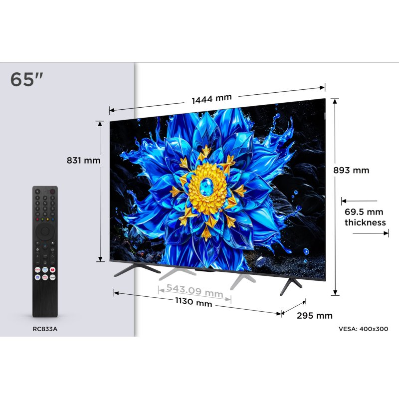 TCL QLED810L 65QLED810L TV 165,1 cm (65") 4K Ultra HD Smart TV Wifi Noir 450 cd/m²