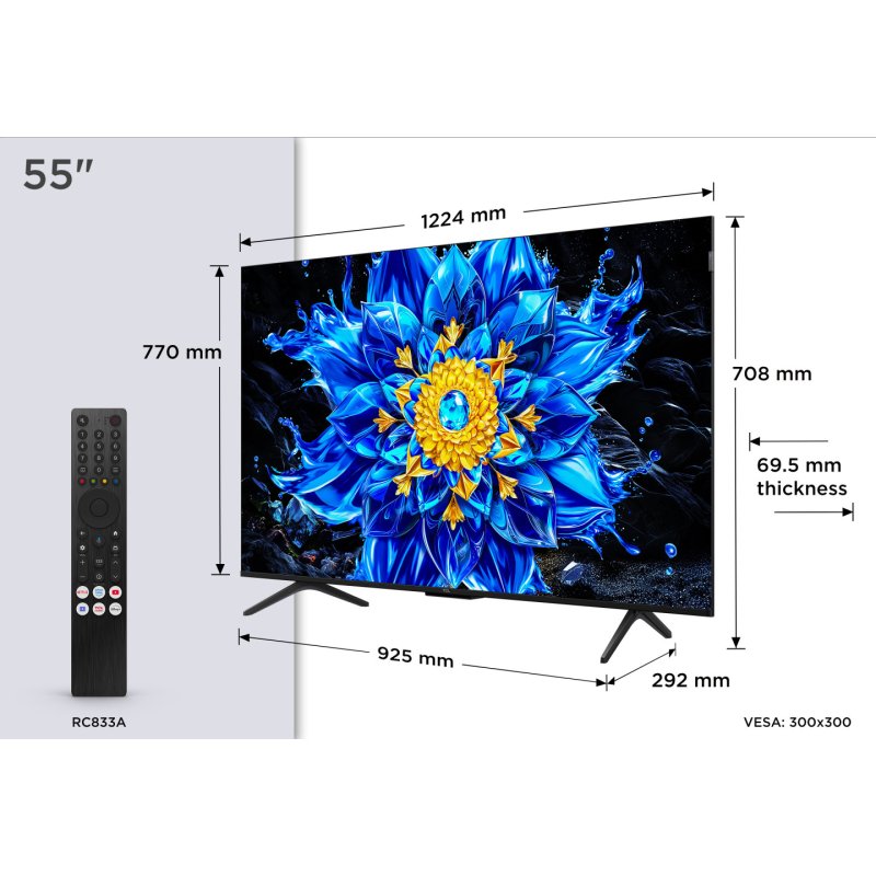 TCL QLED810L 55QLED810L TV 139,7 cm (55") 4K Ultra HD Smart TV Wifi Noir 450 cd/m²