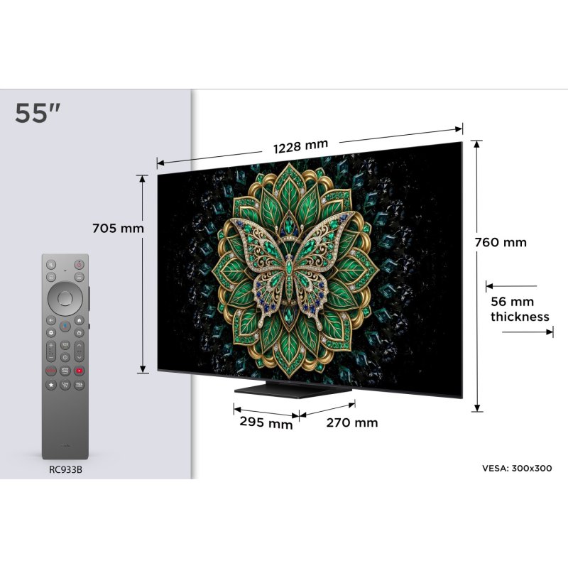 TCL MQLED75L 55MQLED75L TV 139,7 cm (55") 4K Ultra HD Smart TV Wifi Noir 1000 cd/m²