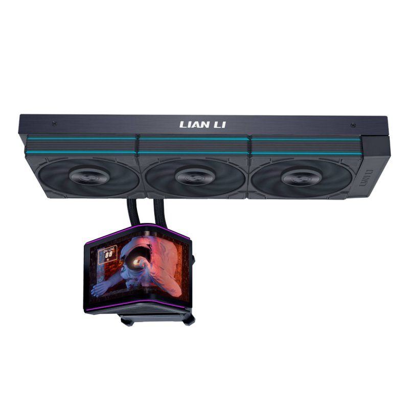 Lian Li HydroShift II OLED Curved 360 UNI FAN P28 AiO-Wasserkühlung, 360 mm, OLED-Display, P28-Lüfter - schwarz