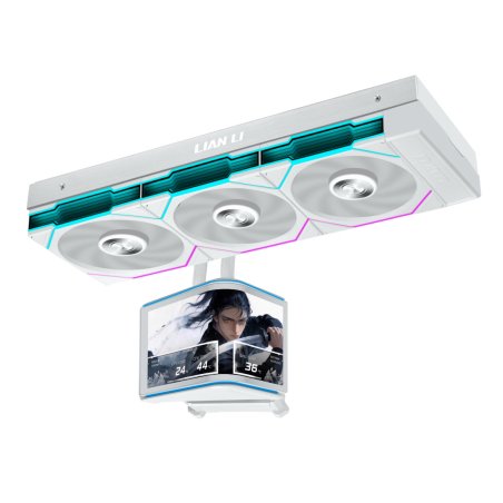 Lian Li HydroShift II OLED Curved 360 UNI FAN TL AiO-Wasserkühlung, 360 mm, OLED-Display, TL-FLEX-Lüfter - weiß