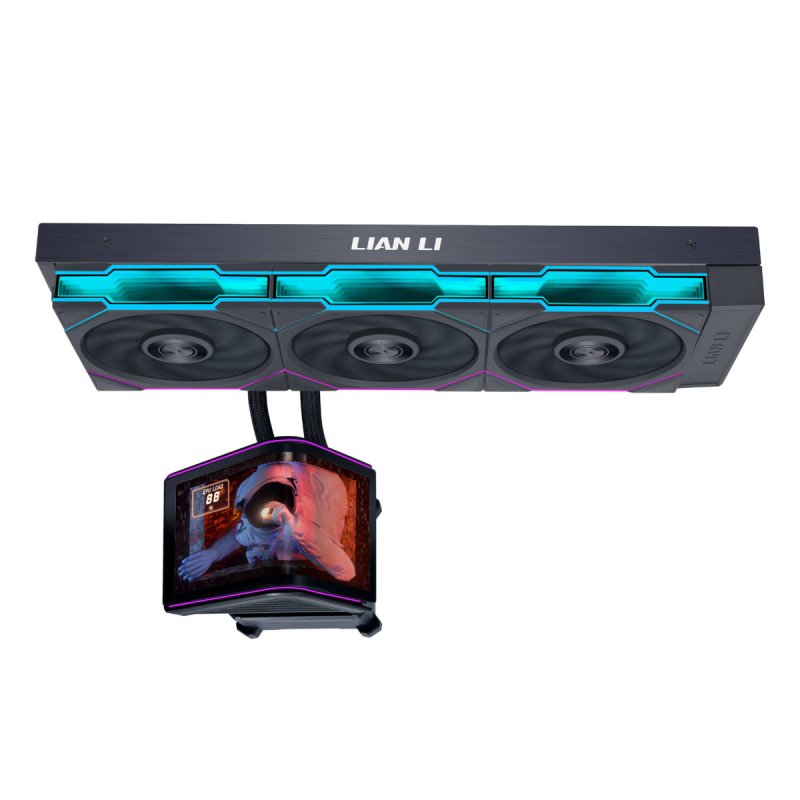 Lian Li HydroShift II OLED Curved 360 UNI FAN TL AiO-Wasserkühlung, 360 mm, OLED-Display, TL-FLEX-Lüfter - schwarz