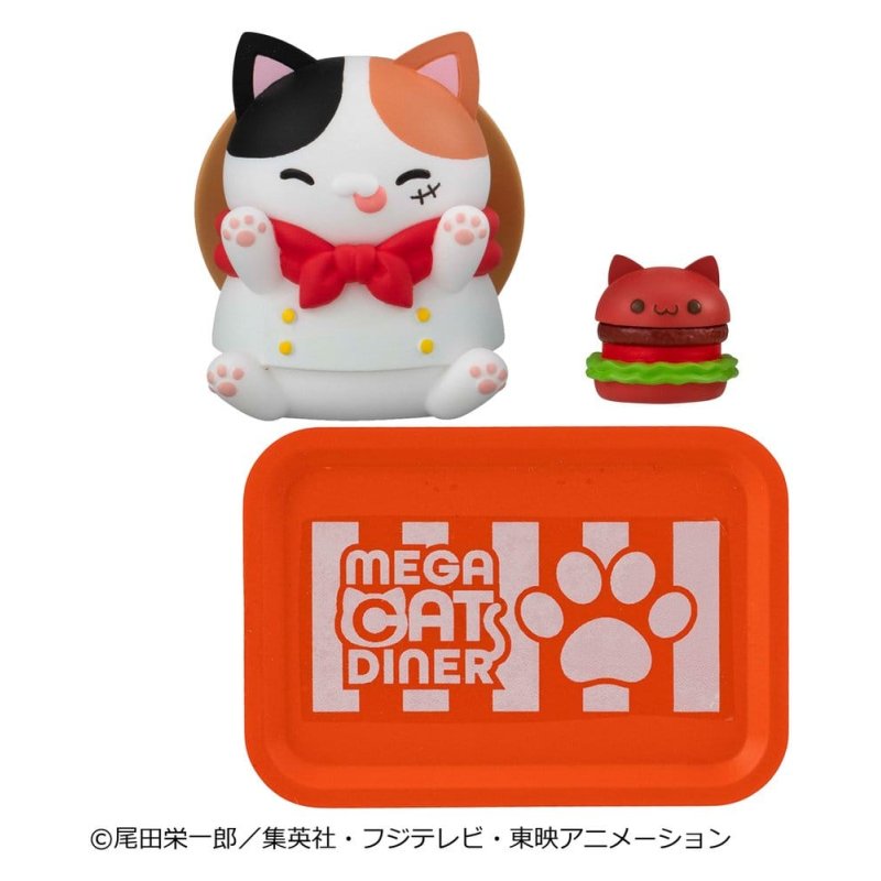 One Piece Mega Cat Project Mini Figures NyanPieceNyan! Diner! 3 cm Blind Box Display (6)