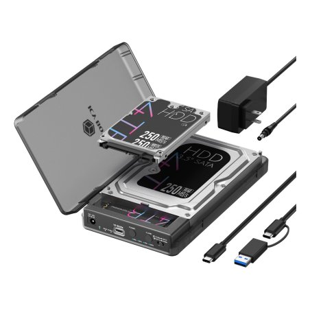 ICY BOX IB-3882MSCL-CU31 Boîtier disque dur/SSD Noir M.2/2.5"/3.5"
