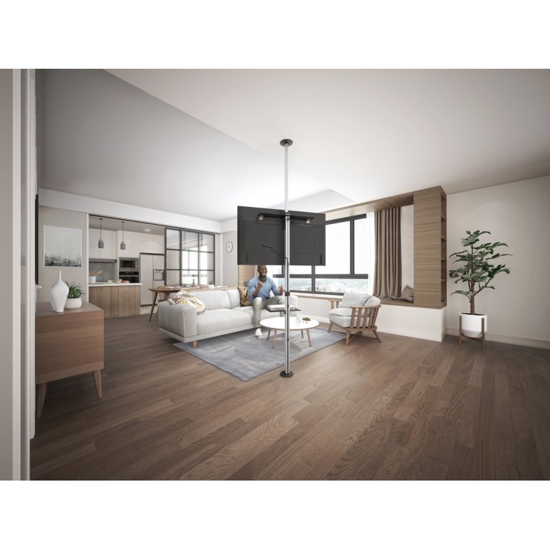 EQUIP 650621 Min. 94 cm (37") Max. 177,8 cm (70") Max. VESA 600 x 400 mm 30 kg Schwarz, Edelstahl
