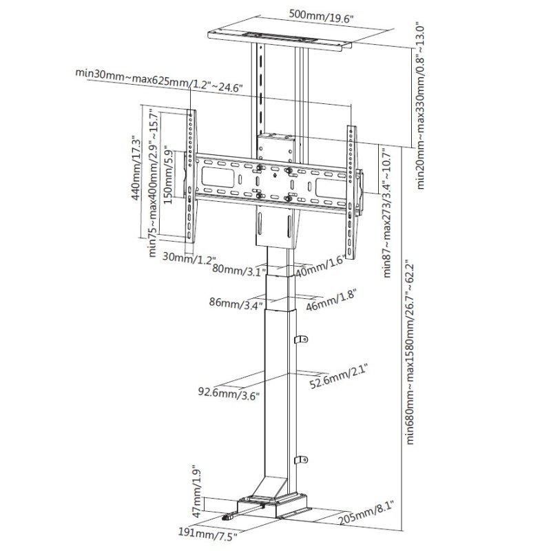 Equip 37"-65" Motorized Remote Control TV Stand