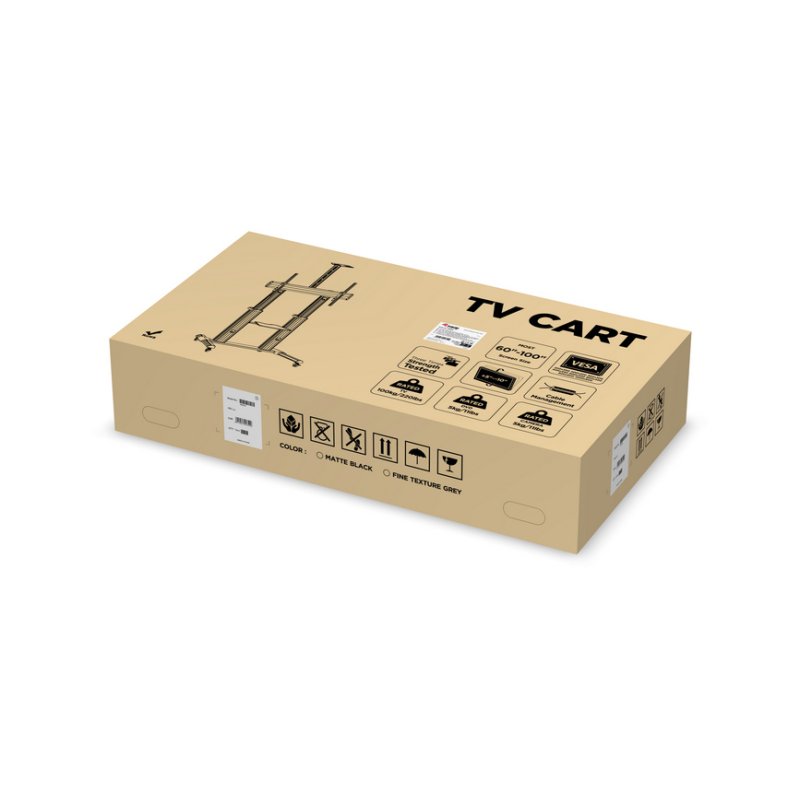 EQUIP 650605 TV Wagen Min. 152,4 cm (60") Max. 2,54 m (100") Max. VESA 1000 x 600 mm 100 kg Aluminium
