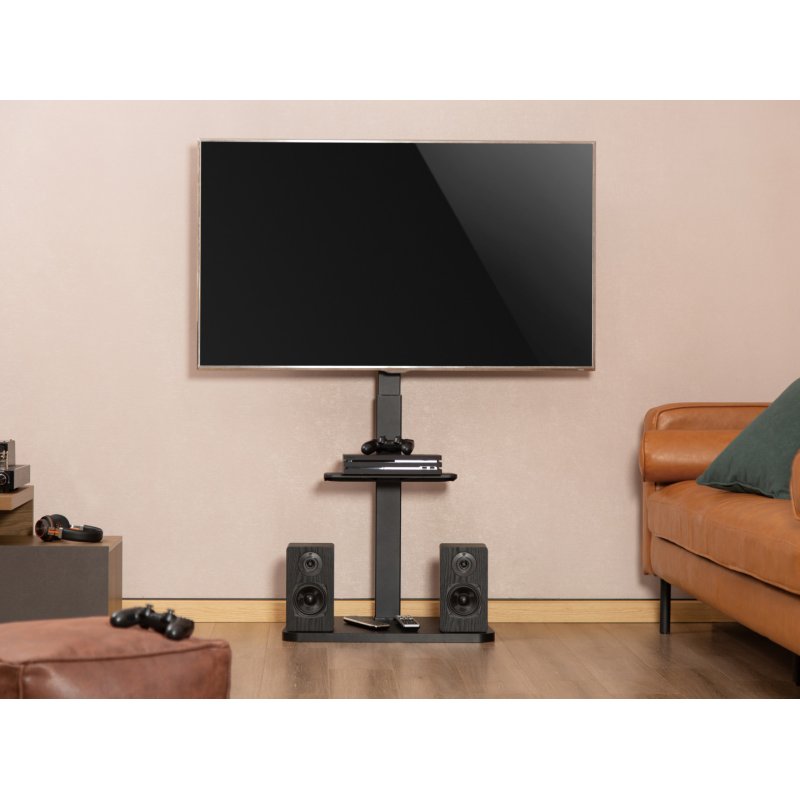 EQUIP 650613 TV-Bodenständer Min. 94 cm (37") Max. 190,5 cm (75") Max. VESA 600 x 400 mm 40 kg Schwarz
