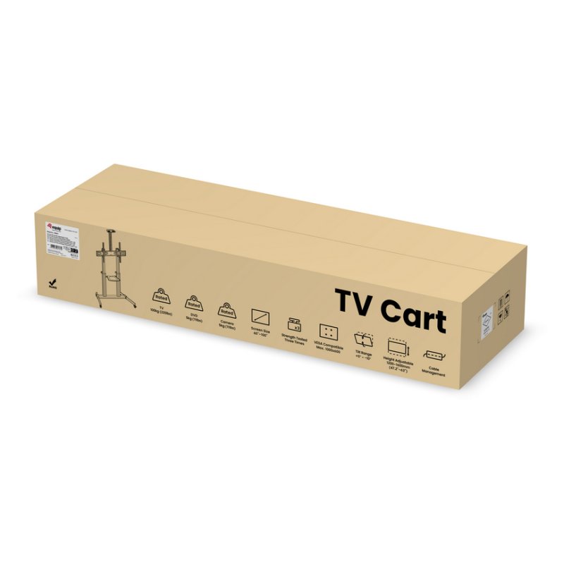 EQUIP 650631 TV-Wagen Min. 152,4 cm (60") Max. 2,54 m (100") Max. VESA 1000 x 600 mm 100 kg Schwarz