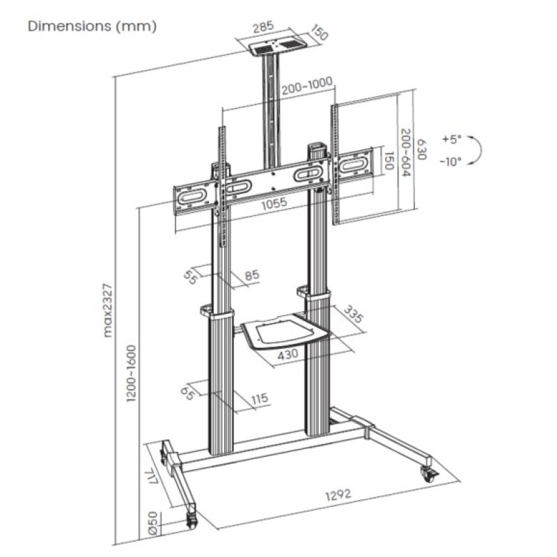 Equip 60"-100“ Eco Ultra-large Display TV Cart