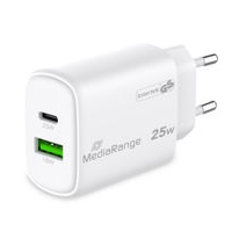 MediaRange GaN Ladeadapter 25W weiß