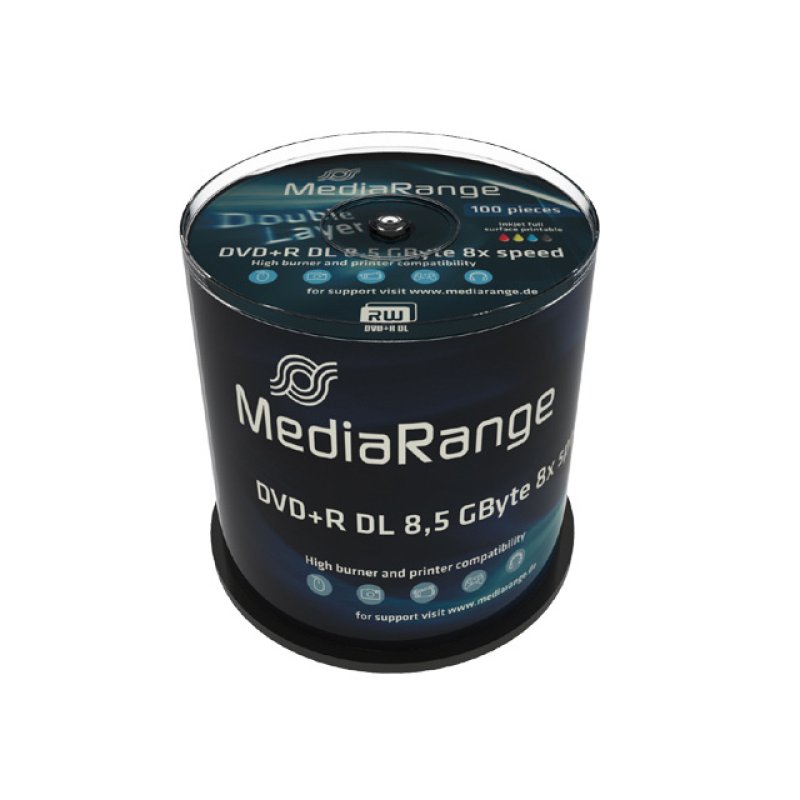 MEDIARANGE DVD R 8.5 GB DL 8x IW(100) CB