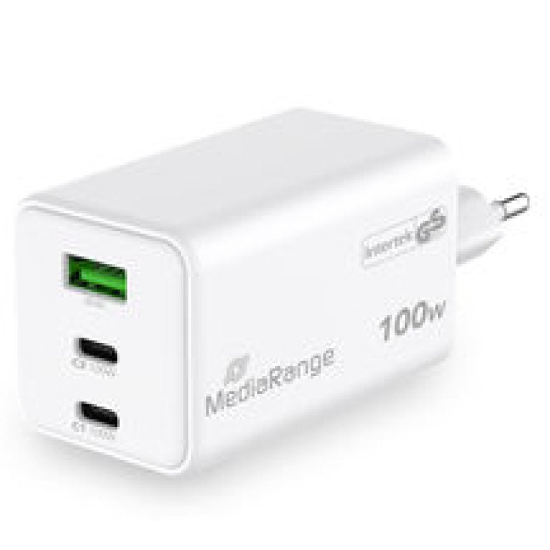 MediaRange MRMA123 mobile device charger Laptop, Smartphone, Tablet White AC Fast charging Indoor