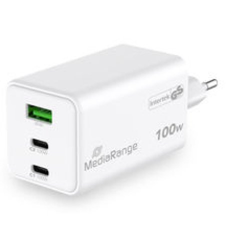 MediaRange MRMA123 chargeur d'appareils mobiles Ordinateur portable, Smartphone, Tablette Blanc Secteur Charge rapide