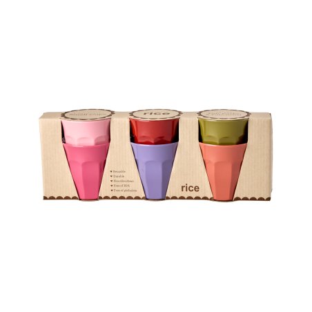 Rice - Melamine Cups - Assorted Solid Colors - Medium
