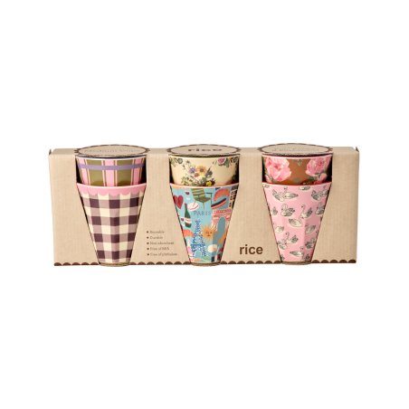 Rice - Melamine Cups with Bon Vivant Prints - Medium - 250 ml
