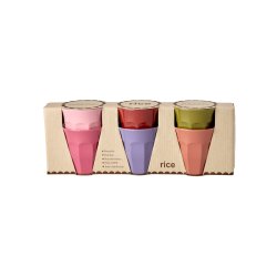 Rice - Melamine Cups - Assorted Solid Colors - Small - 160 ml