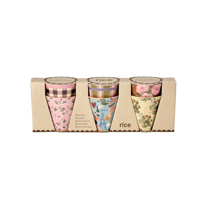 Rice - Melamine Cups with Bon Vivant Prints - Small - 160 ml