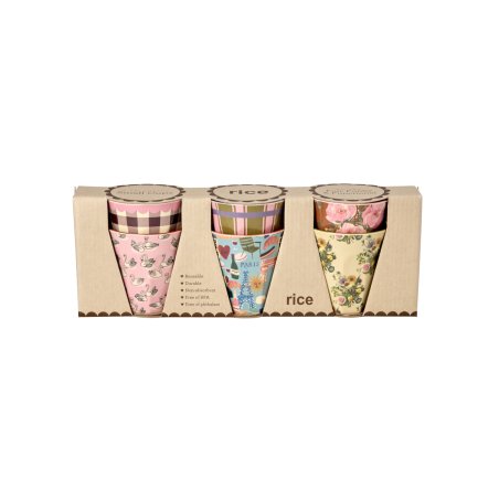 Rice - Melamine Cups with Bon Vivant Prints - Small - 160 ml