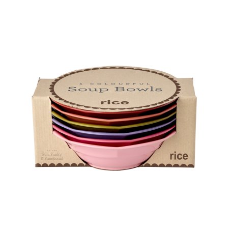 Rice - Melamine Soup Bowl - Assorted Solid Colors - 600 ml