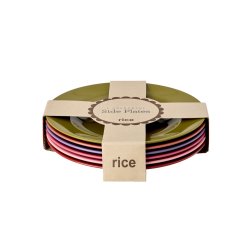 Rice - Melamine Round Side Plates - Assorted Colors - 6 Pack