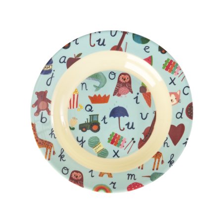 Rice - Melamine Kids Bowl with Blue ABC Print - Blue - 250 ml