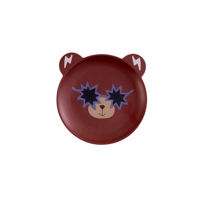 Rice - Kids Plate - Bear Print - Mat Finish