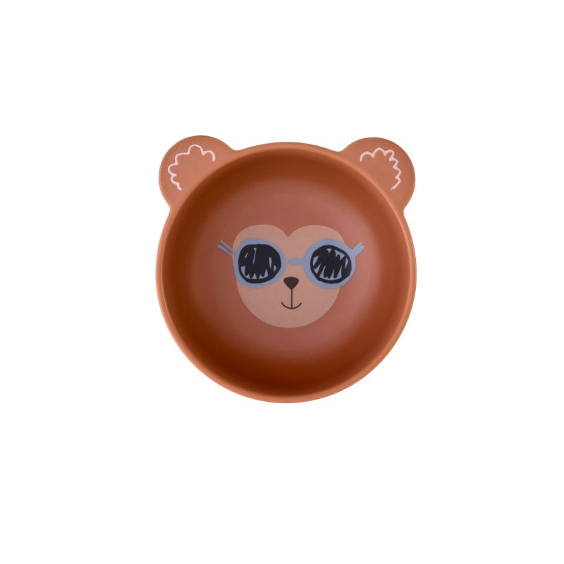 Rice - Melamine Kids Bowl with Monkey Print - Mat Finish - 350 ml