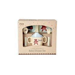 Rice - Melamine Baby Dinner Set - Blue ABC Print - 4 pcs