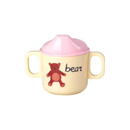 Rice - Melamine 2 Handle Baby Cup with ABCPrint - Pink - 250 ml