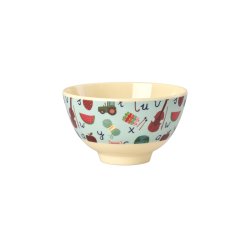 Rice - Melamine Bowl with Blue ABC Print - Blue - Small - 300 ml