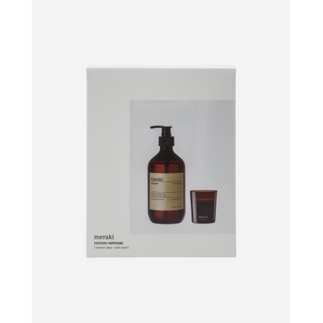 Meraki - Gift Box, Northern Dawn Hand Soap Dark Wood Candle - 490 ml/60 g - L: 15.4 cm, W: 7.6 cm, H: 19.2 cm