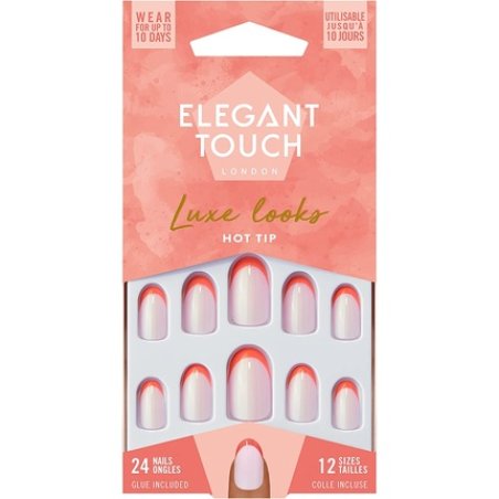 Elegant Touch Luxe Looks Hot Tip False Nails 12 Sizes