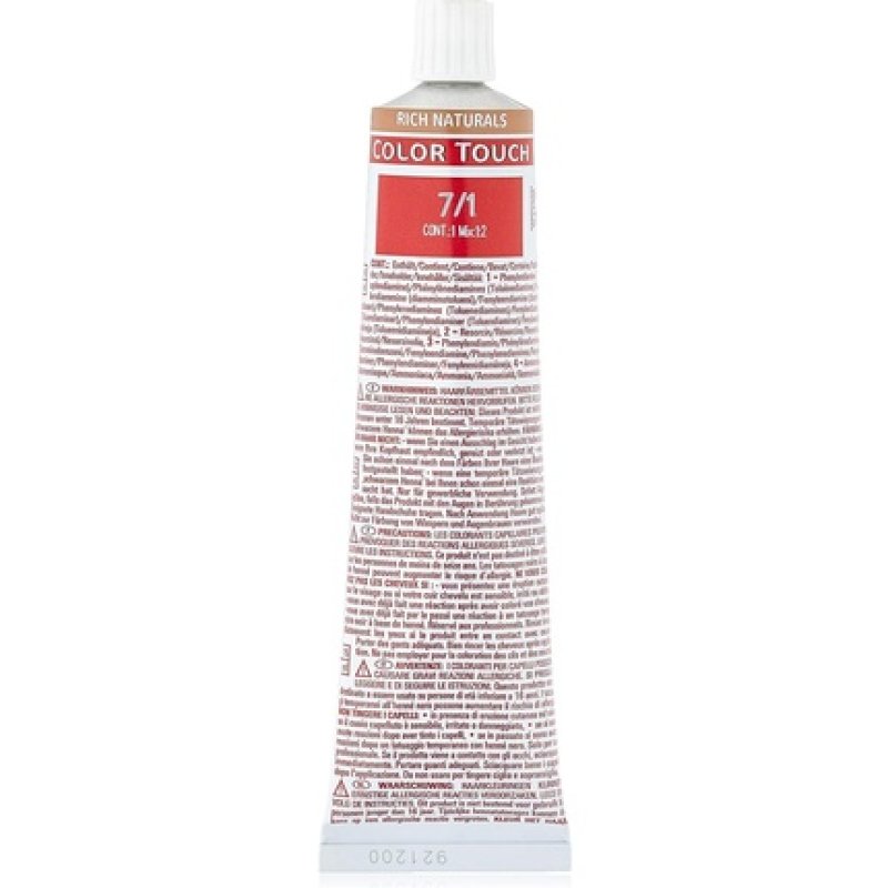 Wella Colour Touch Demi-Permanent Hair Colour 7/1 Medium Blonde Ash 60ml