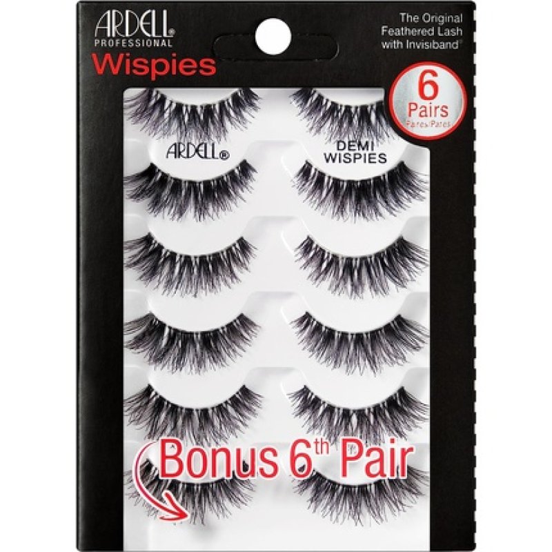ARDELL Professional Demi Wispies Real Hair Eyelashes Black - Pack of 5 Pairs