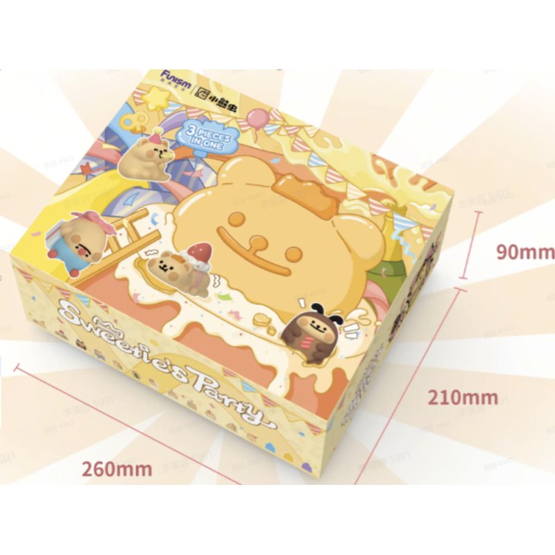 BEARISBUG - Sweetie's Party Series - Blind Box 4 Set de 3 Figurine