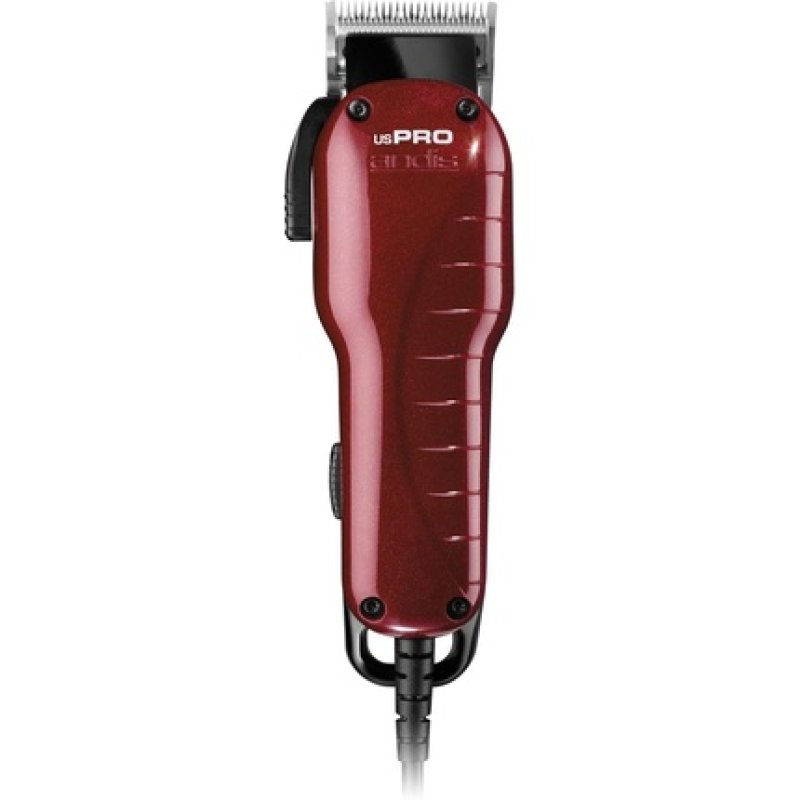 Andis 66220 US-1 PRO Adjustable Blade Hair Clipper with 6 Attachments - Red