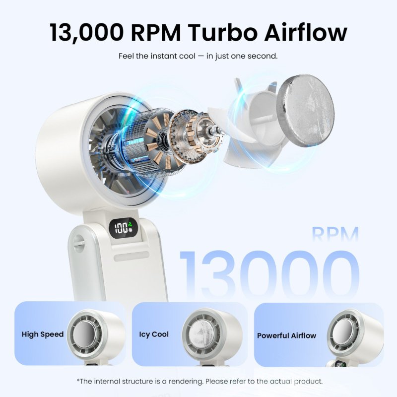 Ventilateur à main pliable sur batterie Vention (Noir)