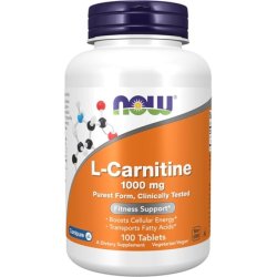 Now Foods L-Carnitine 1000mg Purest Form Amino Acid Supplement