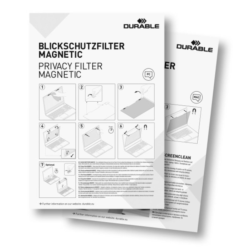 Durable 514657 filtre anti-reflets pour écran et filtre de confidentialité 39,6 cm (15.6") Ordinateur portable Filtre