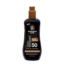 Australian Gold Spray Gel Sunscreen with Instant Bronzer SPF 50 8 Ounce