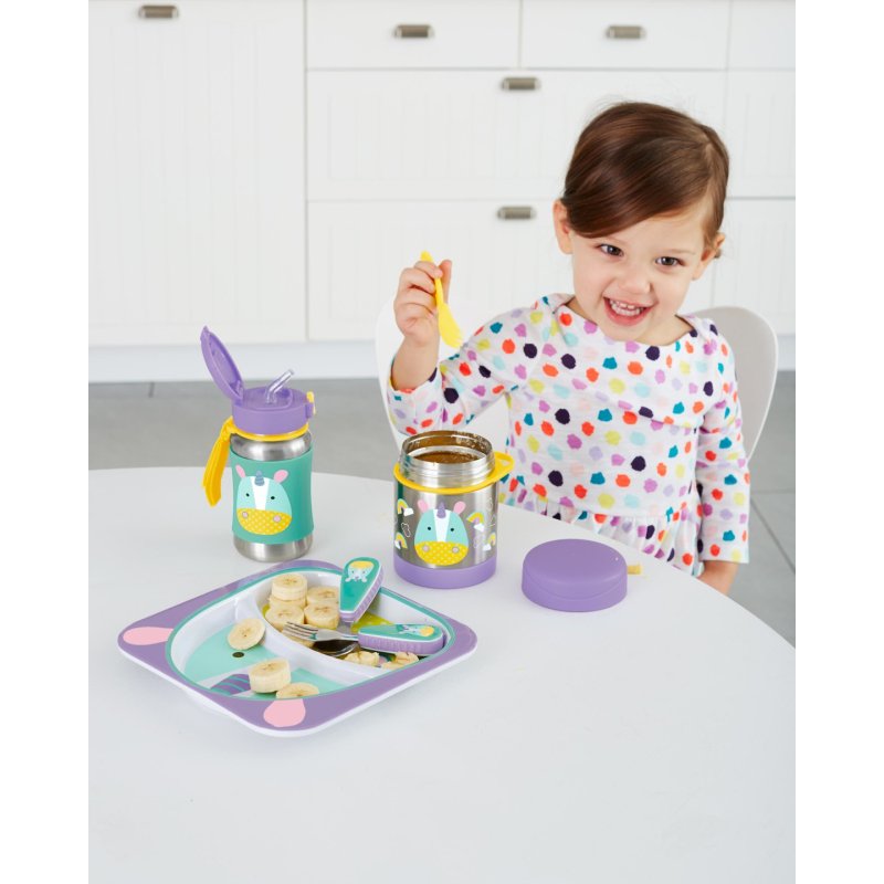 SkipHop Zoo Stainless Steel Straw Bottle Eureka Unicorn
