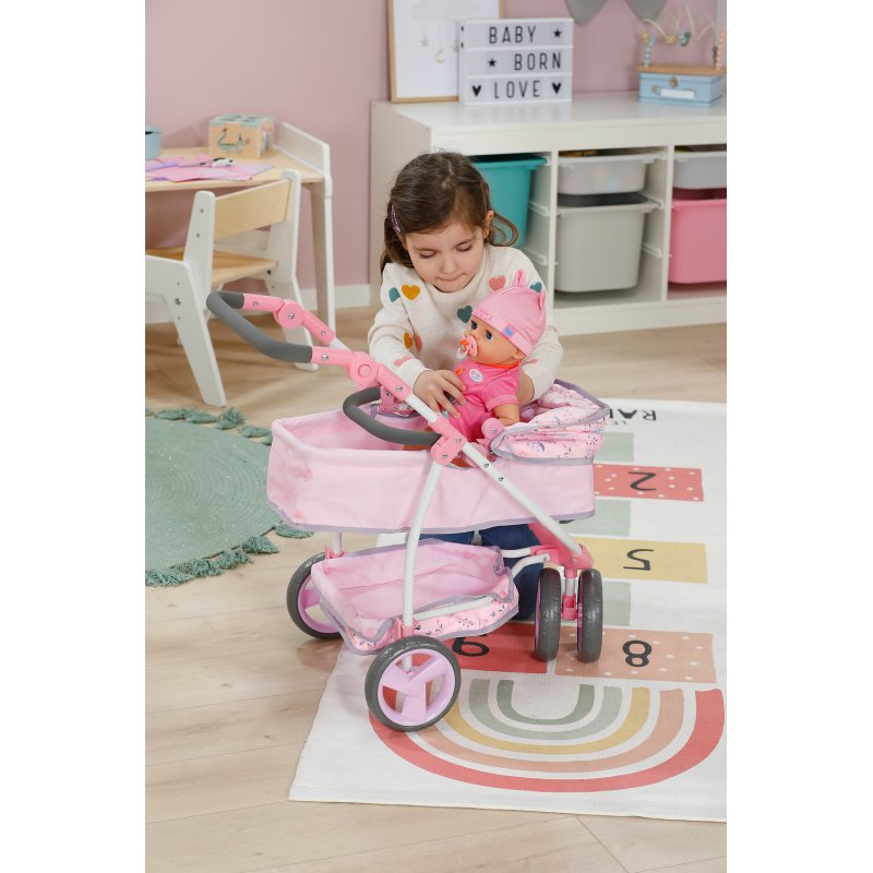 Zapf Baby born Deluxe Puppenwagen Blumen