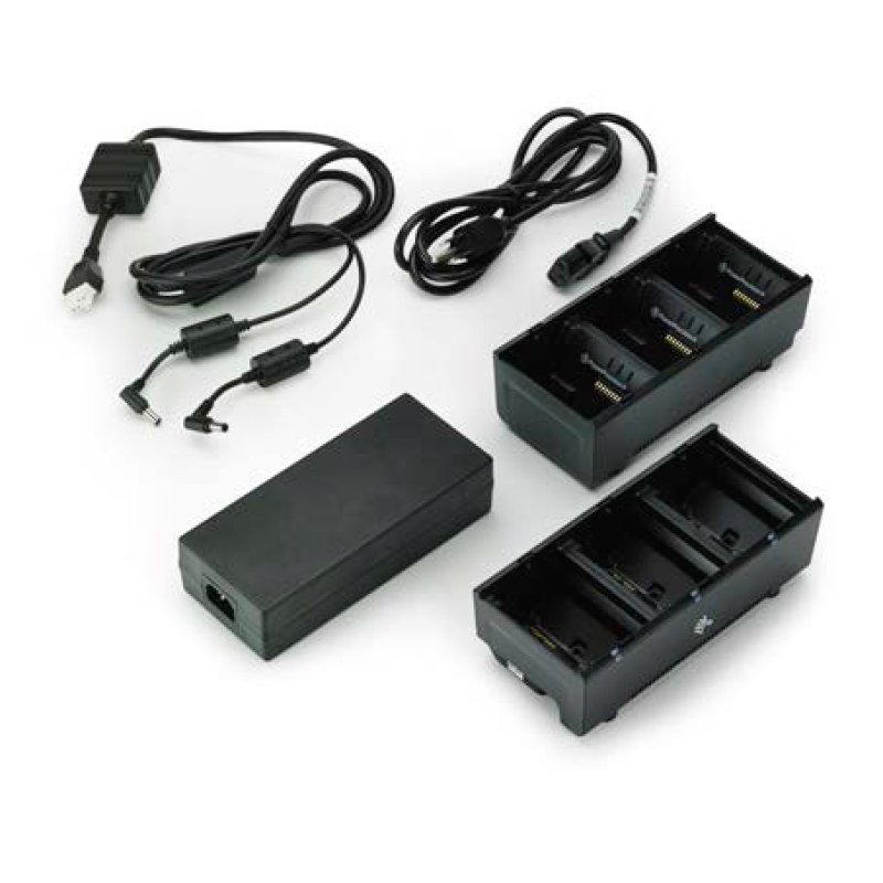 Zebra 3-Slot Battery Charger Connected via Y Cable - Batterieladegerät - Ausgangsanschlüsse: 3 - Großbritannien
