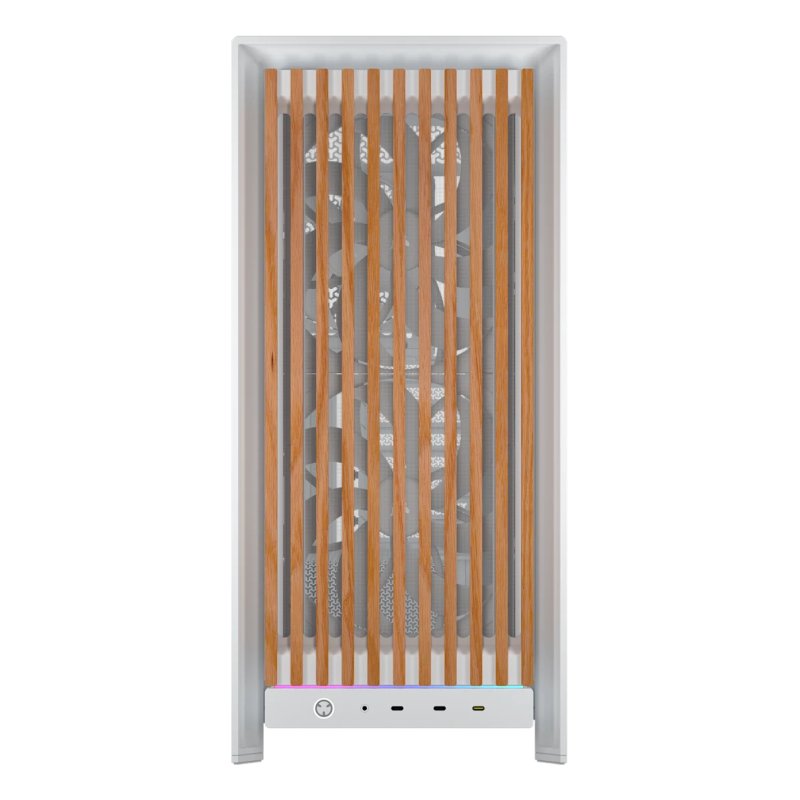 Corsair FRAME 5000D Wood RS PC-Gehäuse, Midi-Tower, E-ATX, Tempered Glass - inklusive 3x Lüfter, weiß, Holz