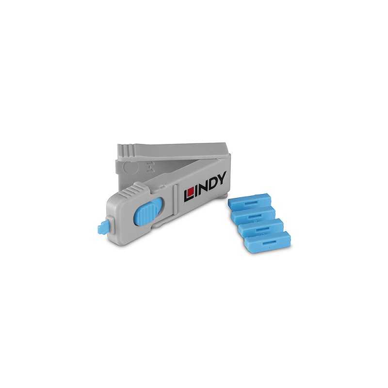 DisplayPort-Port-Schlüssel mit 4 Schlössern (Code Blau)
