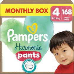 Pampers Harmonie Nappy Pants Size 4 168 Nappies 9kg-15kg